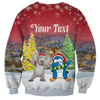 Personalised Christmas In July Sweatshirt Funny Dabbing Dance Koala And Blue Penguins