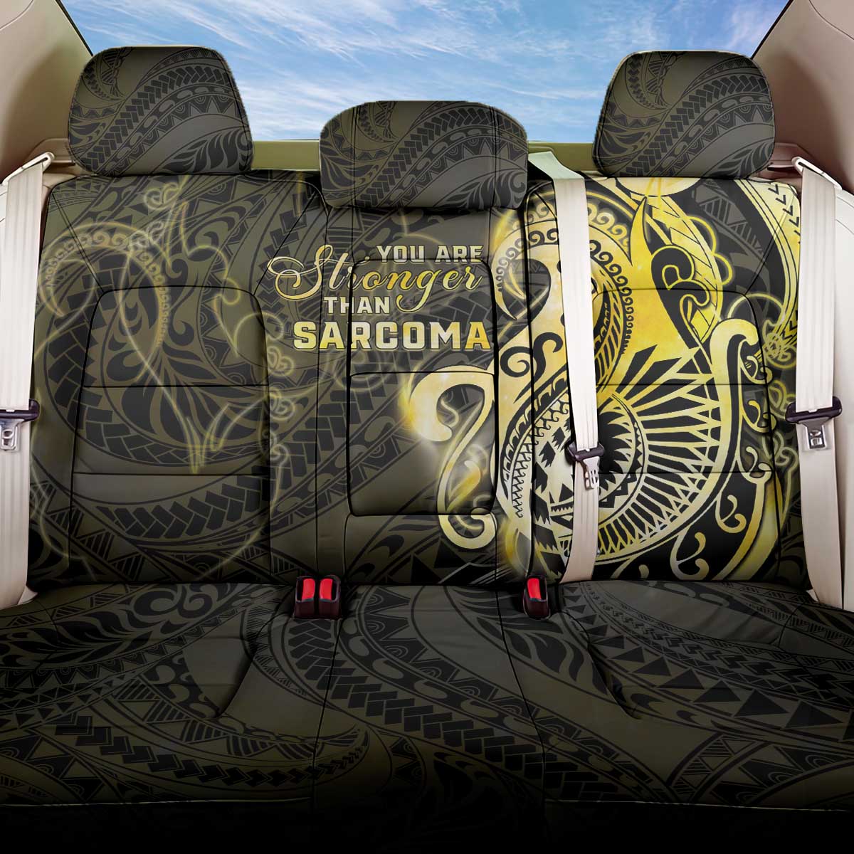 Sarcoma Awareness Back Car Seat Cover You Are Stronger Than Sarcoma