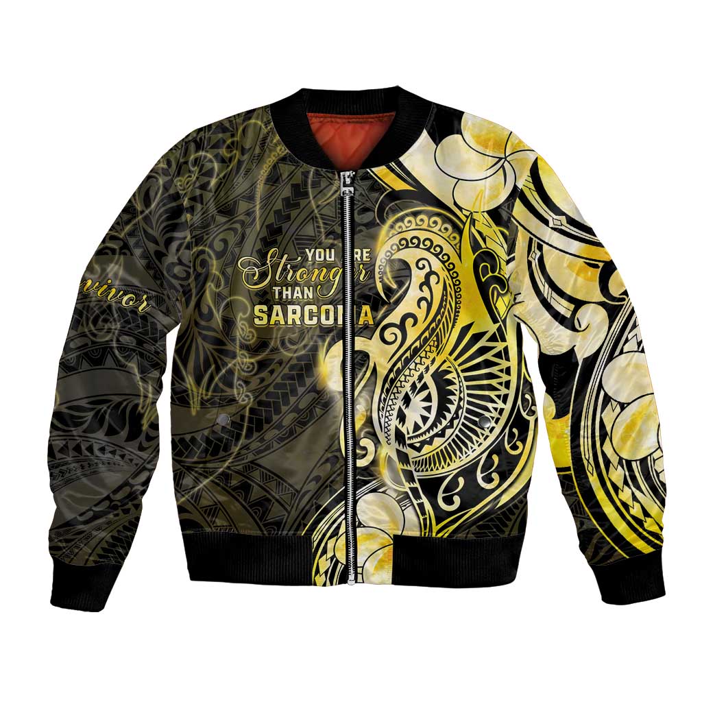 Sarcoma Awareness Bomber Jacket You Are Stronger Than Sarcoma LT05 Unisex Yellow - Polynesian Pride