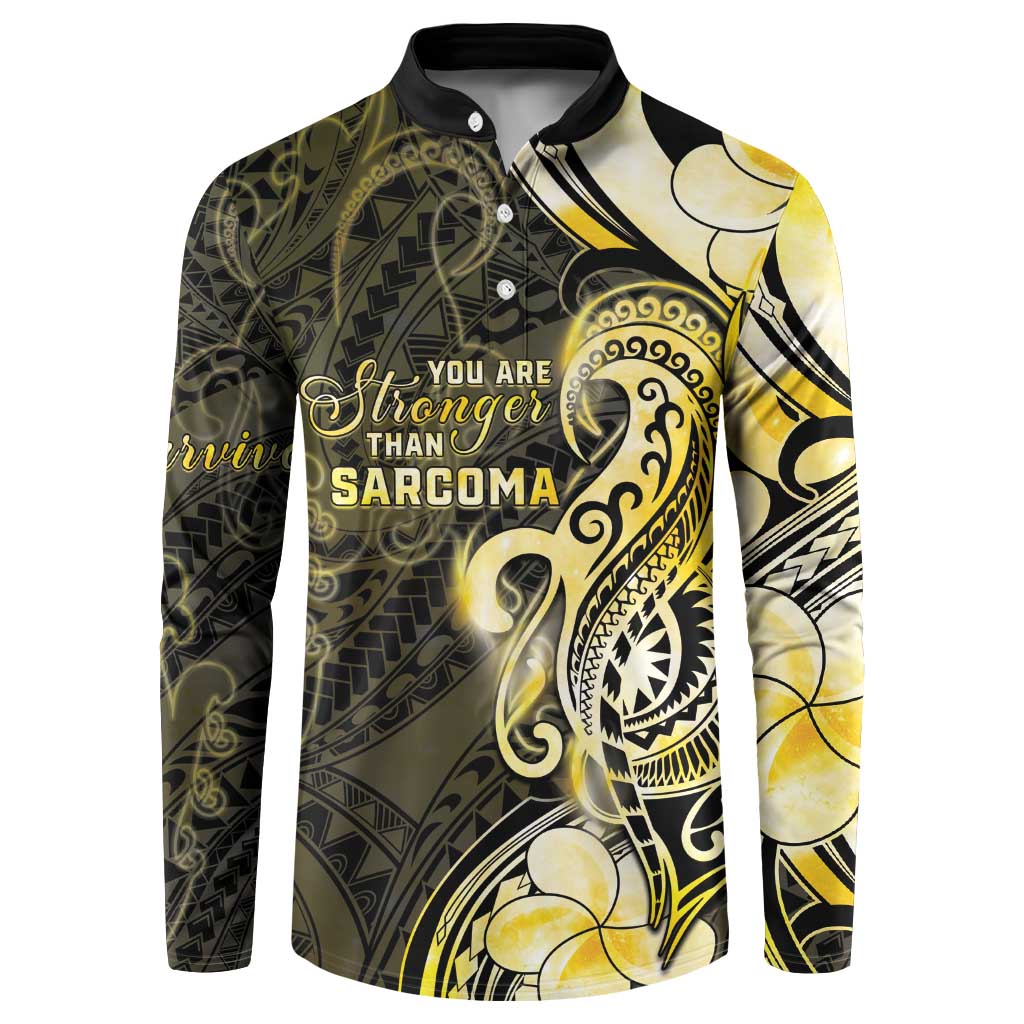 Sarcoma Awareness Button Sweatshirt You Are Stronger Than Sarcoma