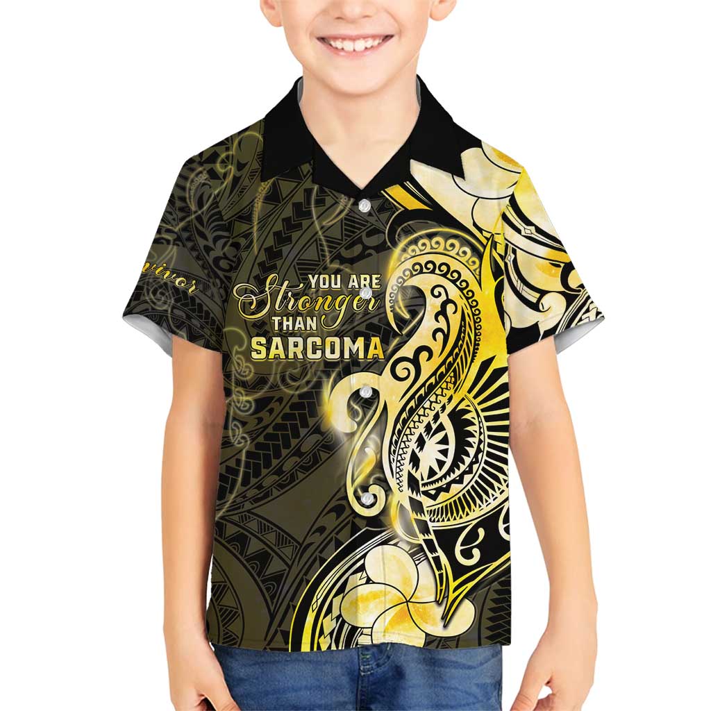 Sarcoma Awareness Family Matching Puletasi and Hawaiian Shirt You Are Stronger Than Sarcoma