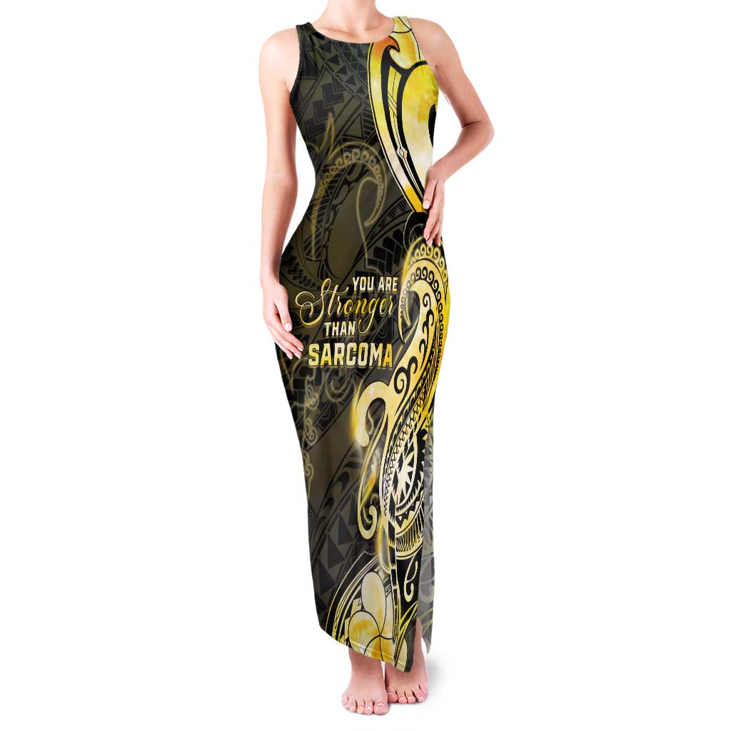 Sarcoma Awareness Family Matching Tank Maxi Dress and Hawaiian Shirt You Are Stronger Than Sarcoma