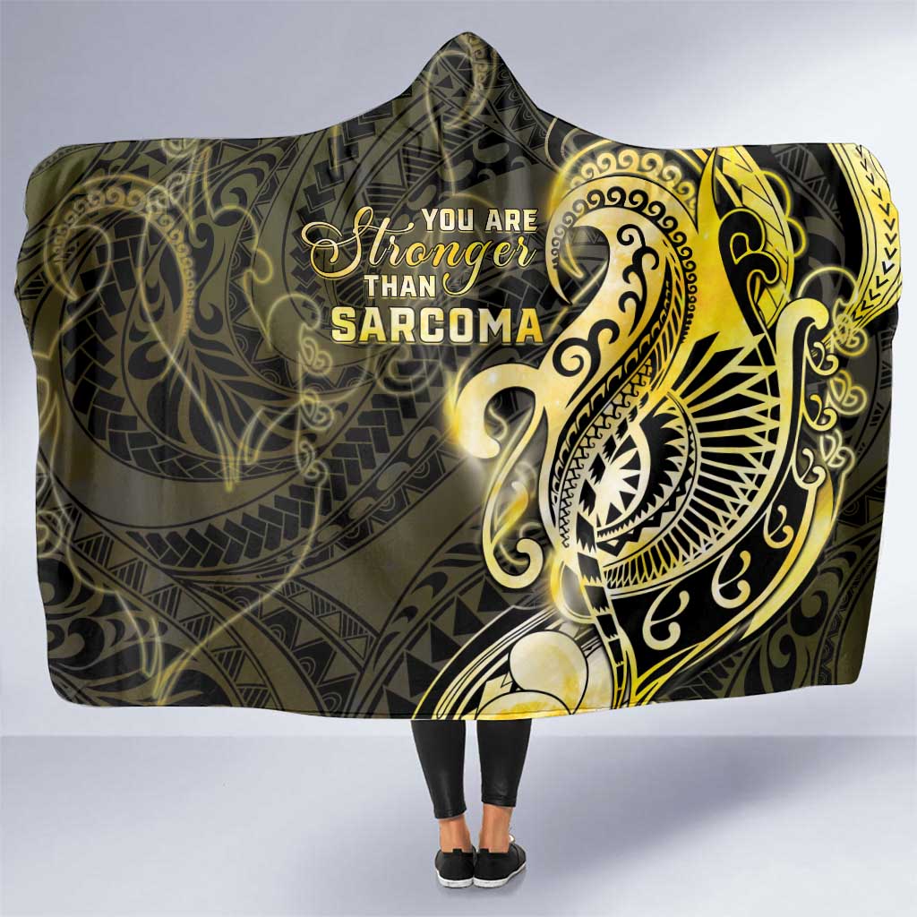 Sarcoma Awareness Hooded Blanket You Are Stronger Than Sarcoma LT05 One Size Yellow - Polynesian Pride