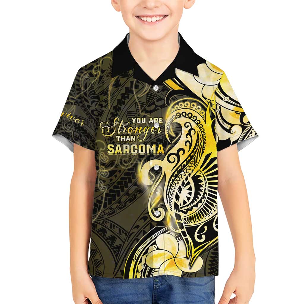 Sarcoma Awareness Kid Hawaiian Shirt You Are Stronger Than Sarcoma LT05 Kid Yellow - Polynesian Pride