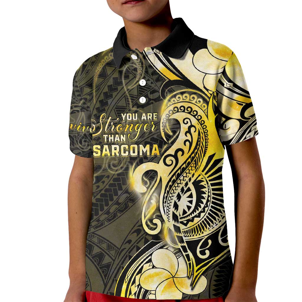 Sarcoma Awareness Kid Polo Shirt You Are Stronger Than Sarcoma LT05 Kid Yellow - Polynesian Pride
