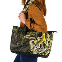 Sarcoma Awareness Leather Tote Bag You Are Stronger Than Sarcoma