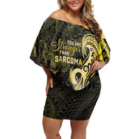 Sarcoma Awareness Off Shoulder Short Dress You Are Stronger Than Sarcoma