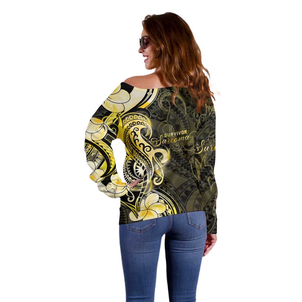 Sarcoma Awareness Off Shoulder Sweater You Are Stronger Than Sarcoma