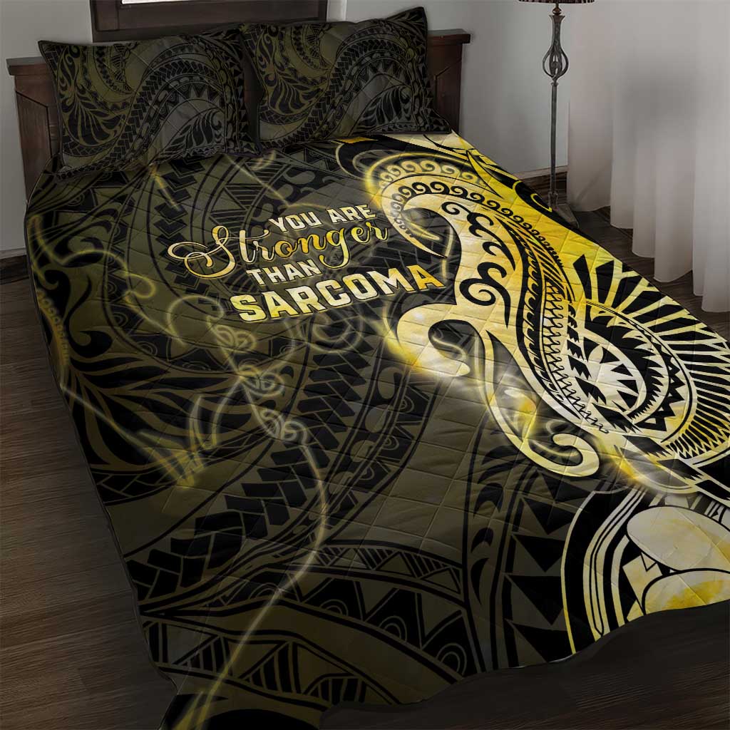 Sarcoma Awareness Quilt Bed Set You Are Stronger Than Sarcoma LT05 Yellow - Polynesian Pride