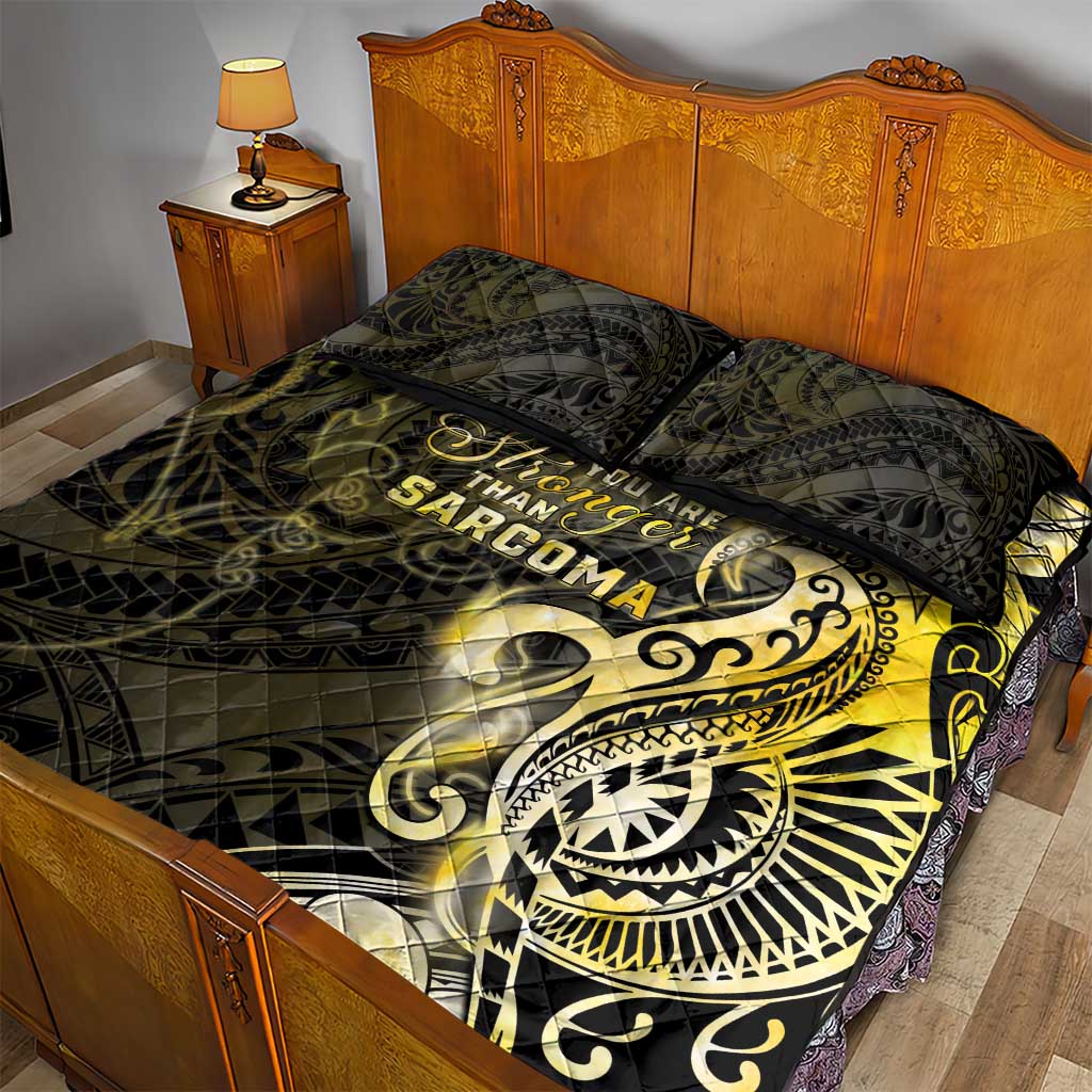 Sarcoma Awareness Quilt Bed Set You Are Stronger Than Sarcoma