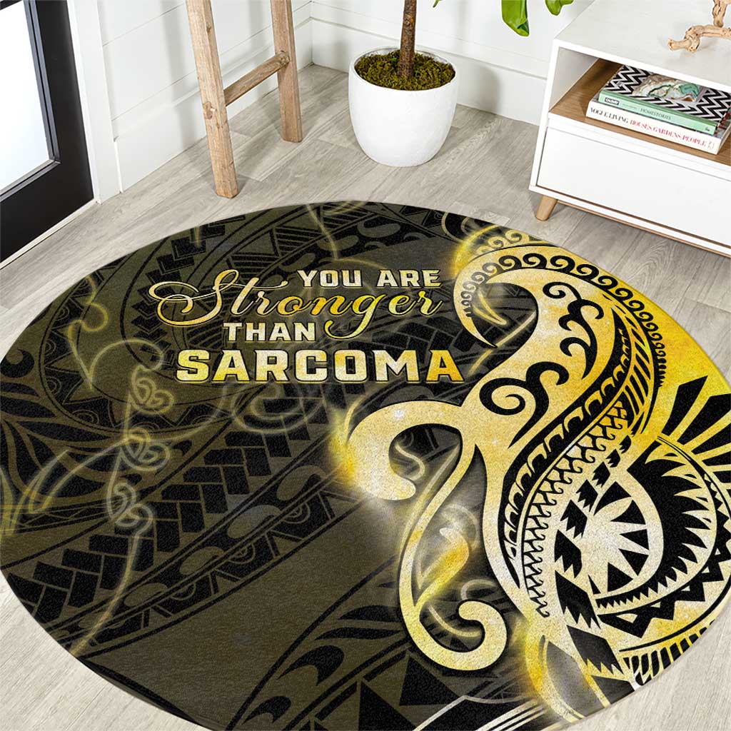 Sarcoma Awareness Round Carpet You Are Stronger Than Sarcoma LT05 Yellow - Polynesian Pride