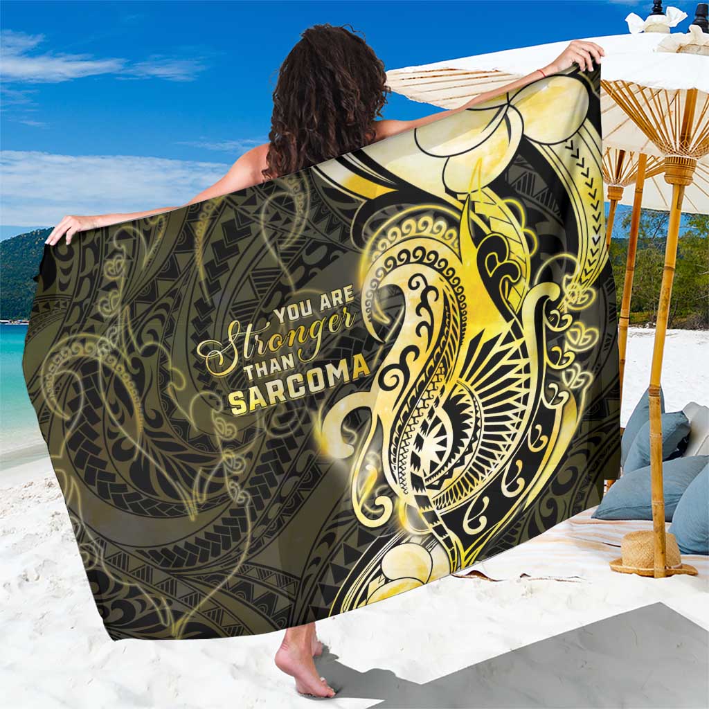 Sarcoma Awareness Sarong You Are Stronger Than Sarcoma LT05 One Size 44 x 66 inches Yellow - Polynesian Pride