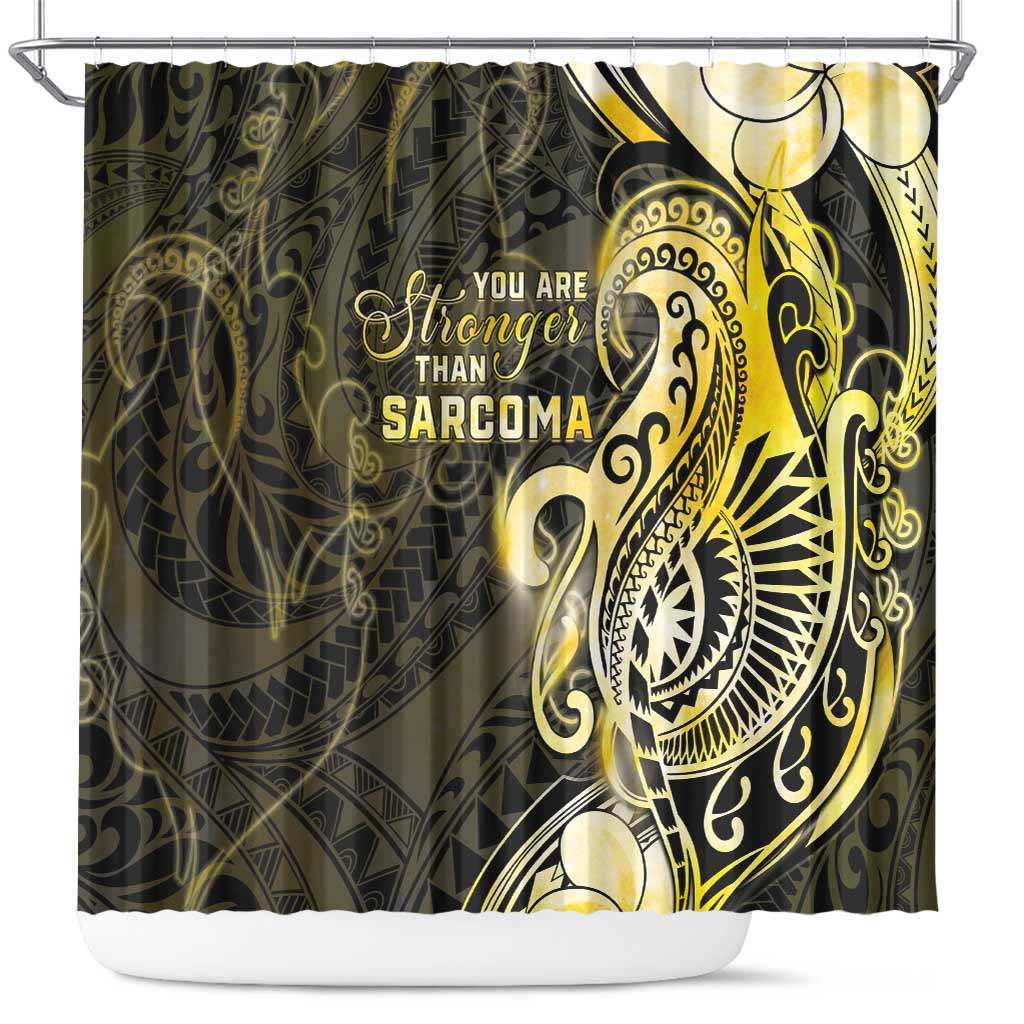 Sarcoma Awareness Shower Curtain You Are Stronger Than Sarcoma LT05 Yellow - Polynesian Pride