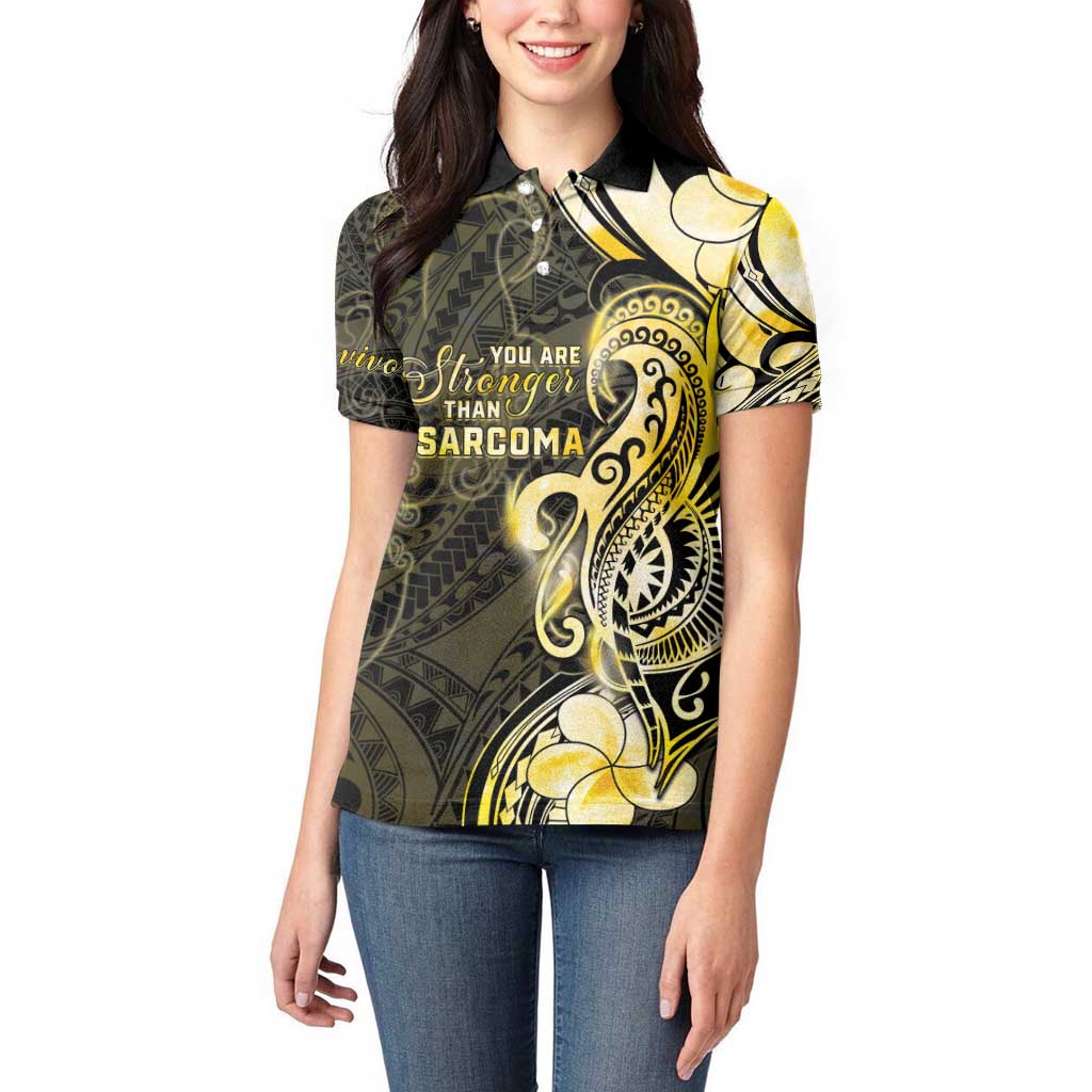Sarcoma Awareness Women Polo Shirt You Are Stronger Than Sarcoma
