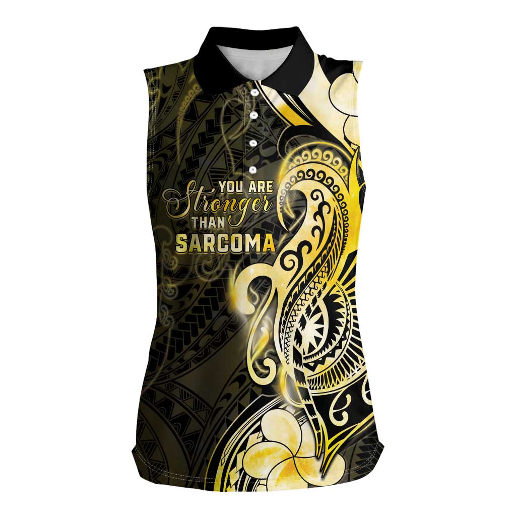 Sarcoma Awareness Women Sleeveless Polo Shirt You Are Stronger Than Sarcoma LT05 Female Yellow - Polynesian Pride