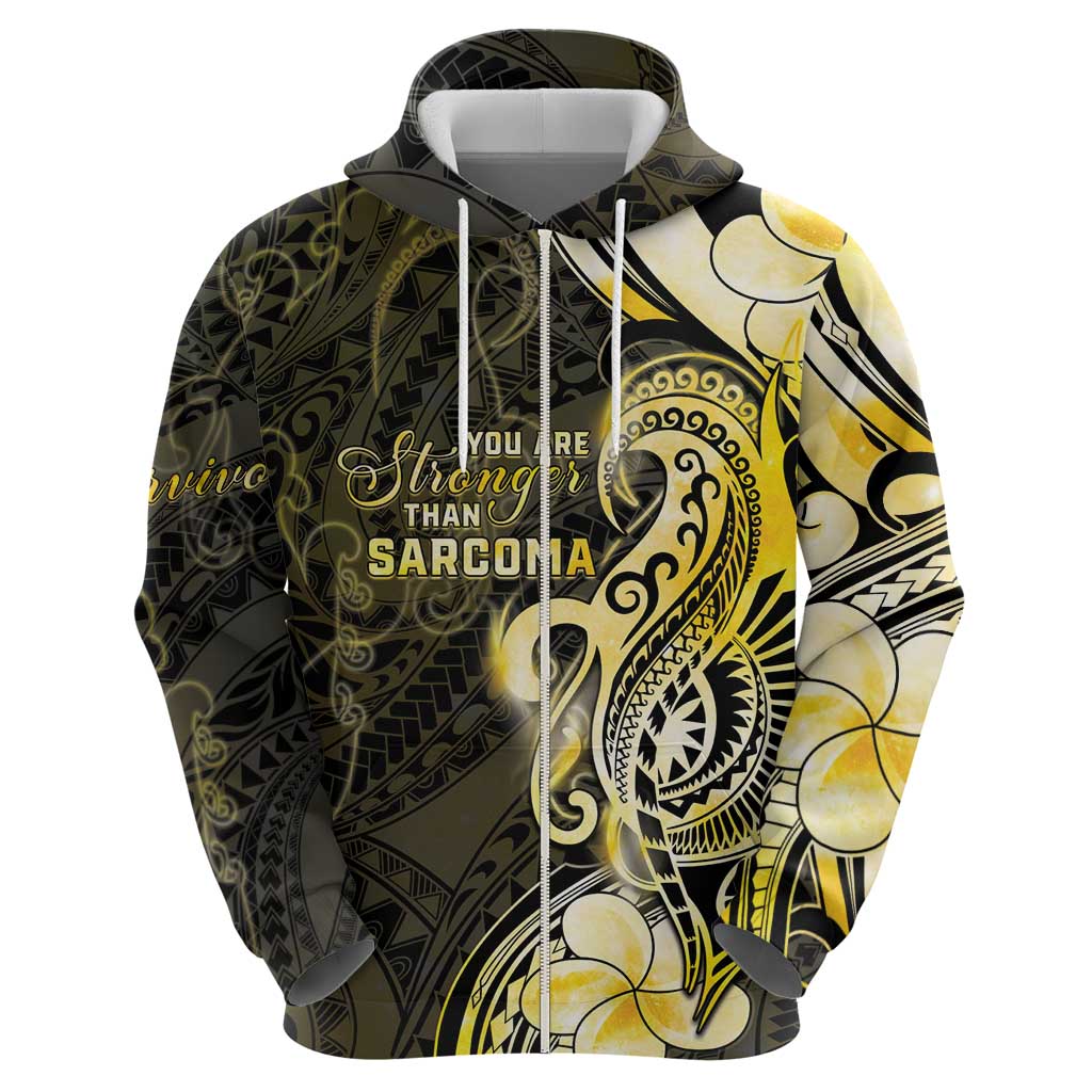 Sarcoma Awareness Zip Hoodie You Are Stronger Than Sarcoma