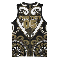 Custom Aotearoa Waikato Tainui Basketball Jersey Maori Tribal Pattern