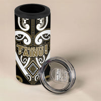 Custom Aotearoa Waikato Tainui 4 in 1 Can Cooler Tumbler Maori Tribal Pattern