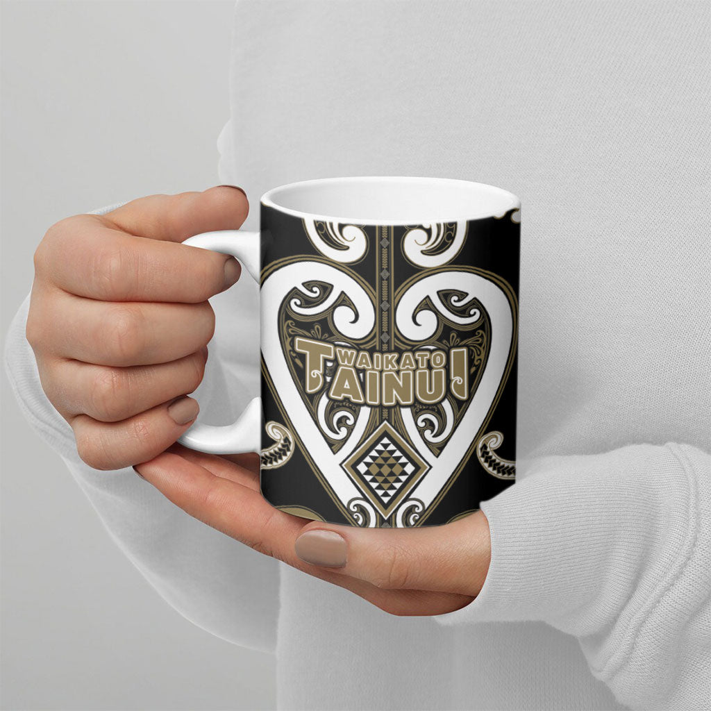Custom Aotearoa Waikato Tainui Ceramic Mug Maori Tribal Pattern