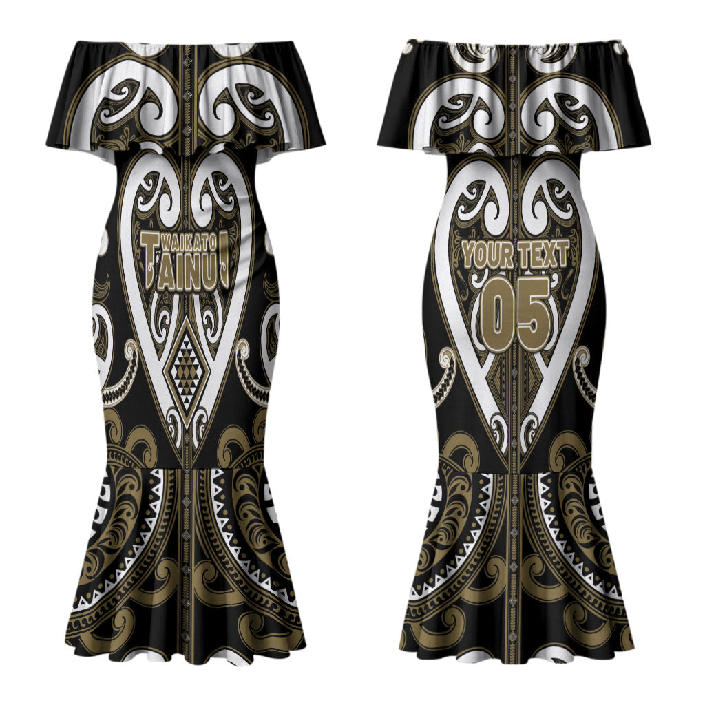 Custom Aotearoa Waikato Tainui Couples Matching Mermaid Dress and Hawaiian Shirt Maori Tribal Pattern