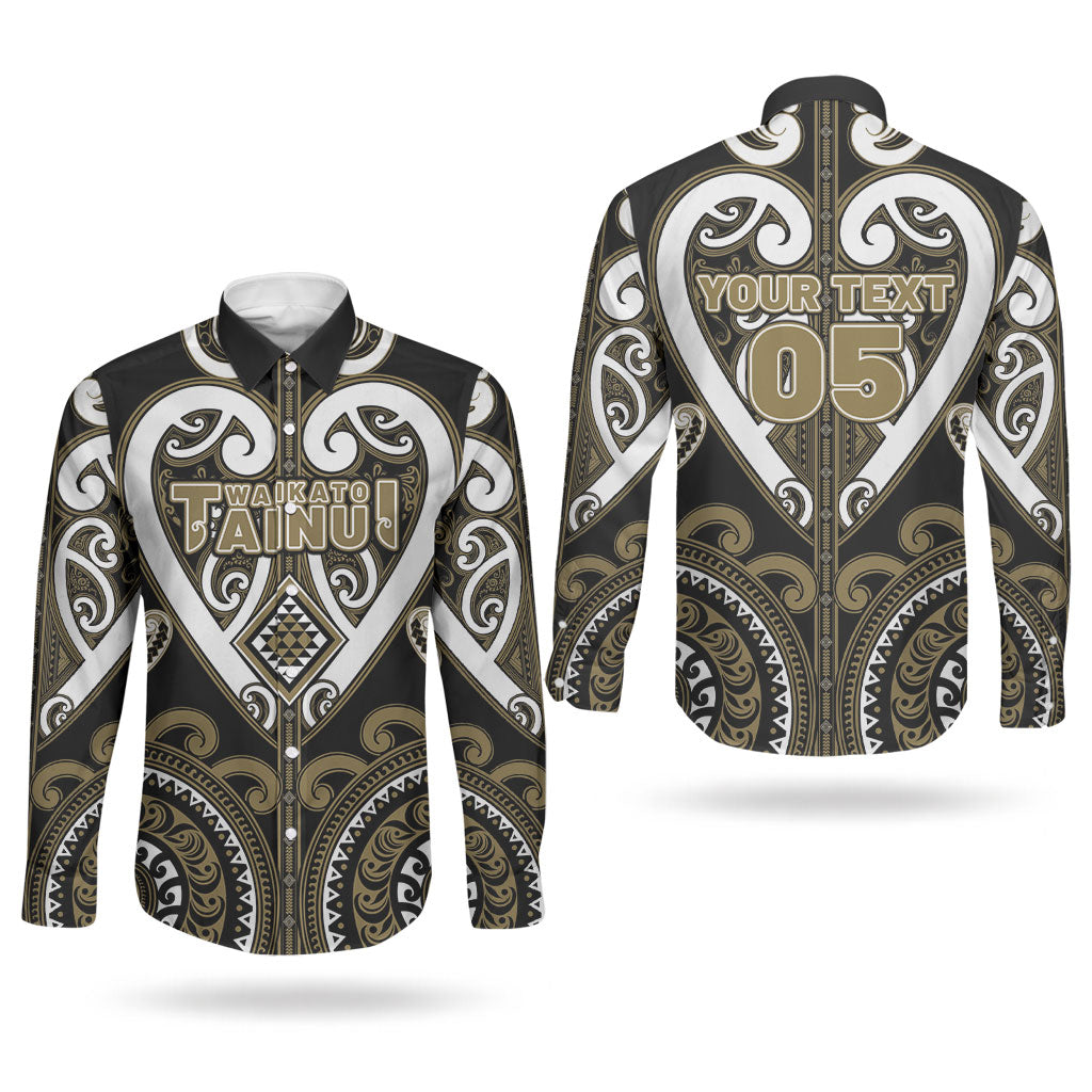 Custom Aotearoa Waikato Tainui Couples Matching Off Shoulder Short Dress and Long Sleeve Button Shirt Maori Tribal Pattern