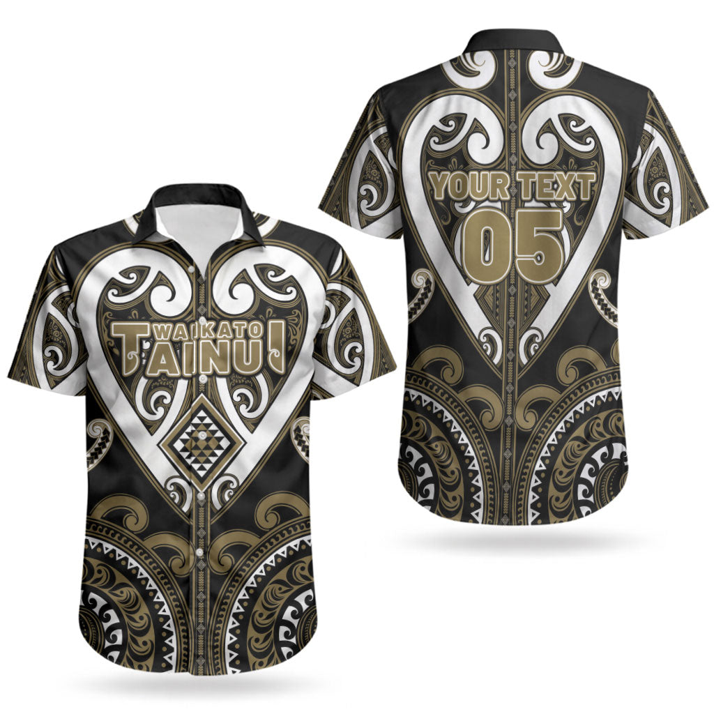 Custom Aotearoa Waikato Tainui Couples Matching Short Sleeve Bodycon Dress and Hawaiian Shirt Maori Tribal Pattern