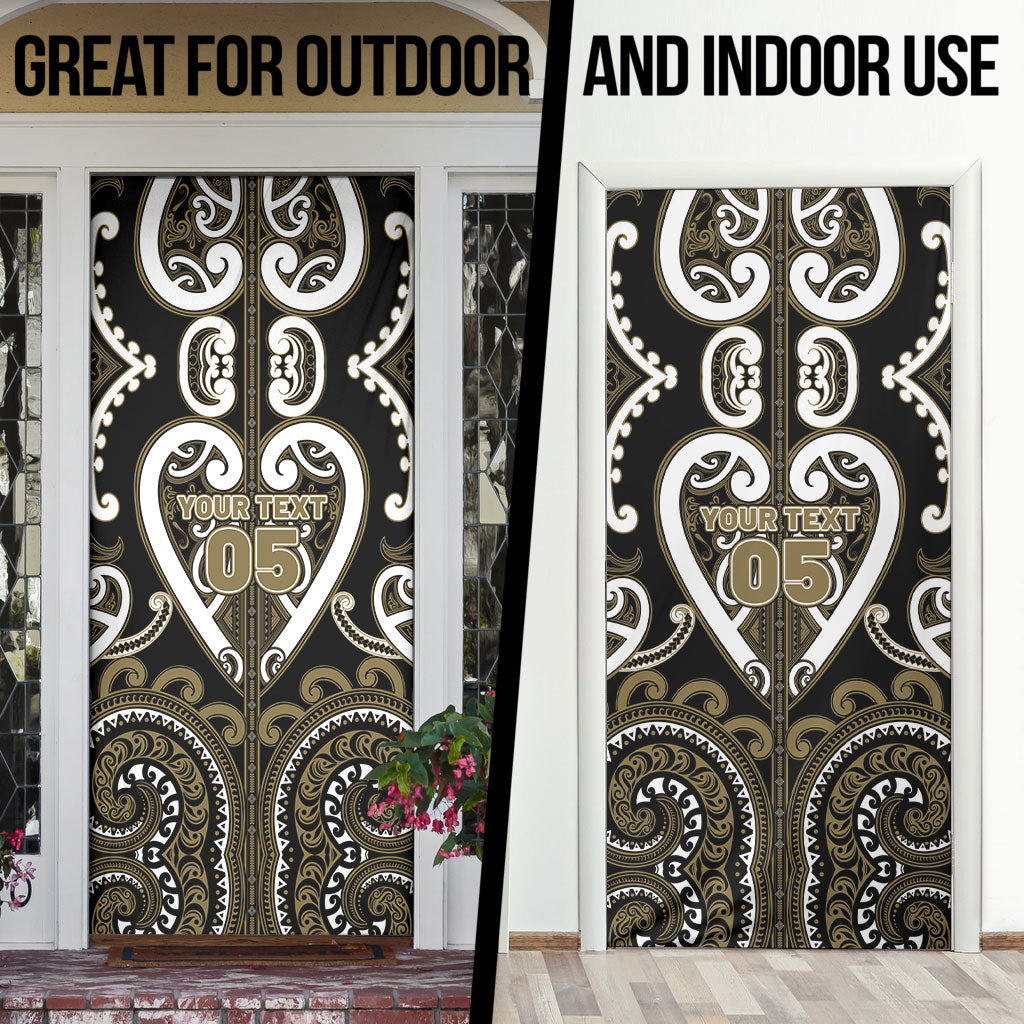 Custom Aotearoa Waikato Tainui Door Cover Maori Tribal Pattern