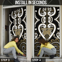 Custom Aotearoa Waikato Tainui Door Cover Maori Tribal Pattern