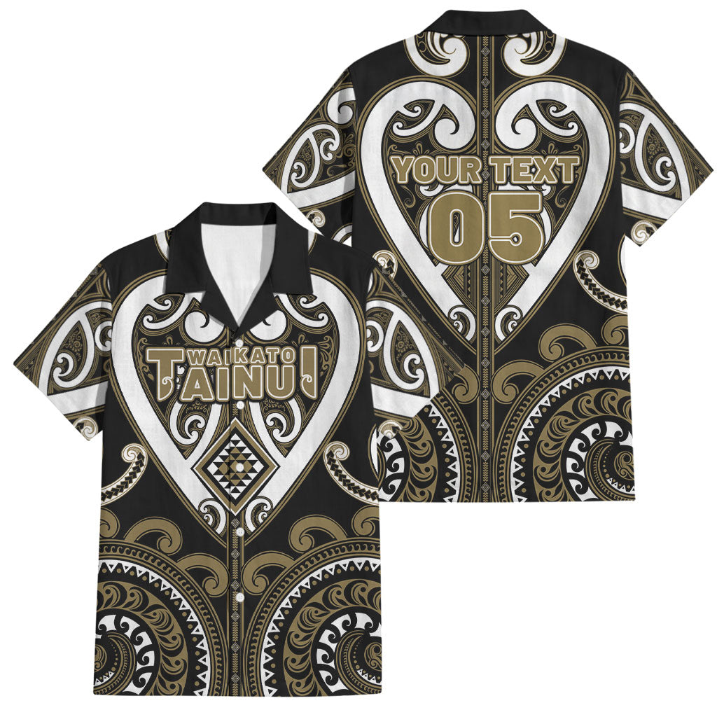 Custom Aotearoa Waikato Tainui Family Matching Off Shoulder Maxi Dress and Hawaiian Shirt Maori Tribal Pattern