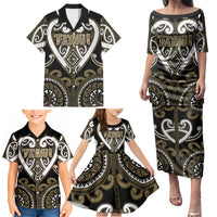 Custom Aotearoa Waikato Tainui Family Matching Puletasi and Hawaiian Shirt Maori Tribal Pattern