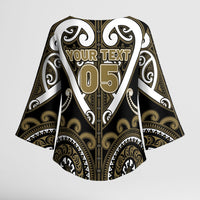 Custom Aotearoa Waikato Tainui Kimono Sleeve Blouse Maori Tribal Pattern