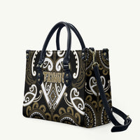 Aotearoa Waikato Tainui Leather Bag Maori Tribal Pattern