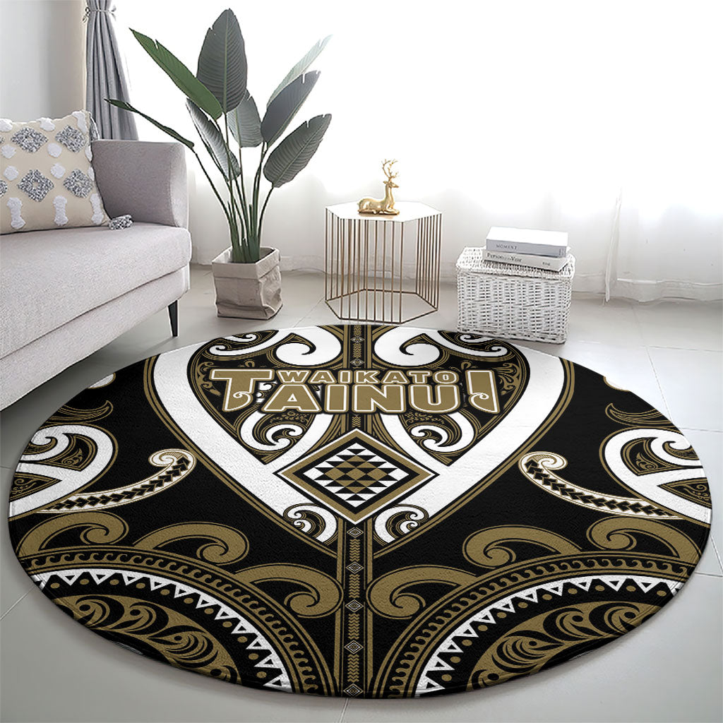 Aotearoa Waikato Tainui Round Carpet Maori Tribal Pattern