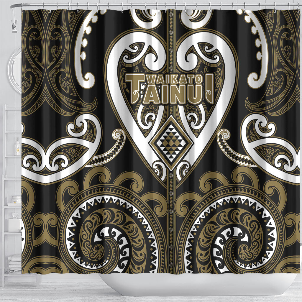 Aotearoa Waikato Tainui Shower Curtain Maori Tribal Pattern