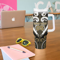 Custom Aotearoa Waikato Tainui Tumbler With Handle Maori Tribal Pattern
