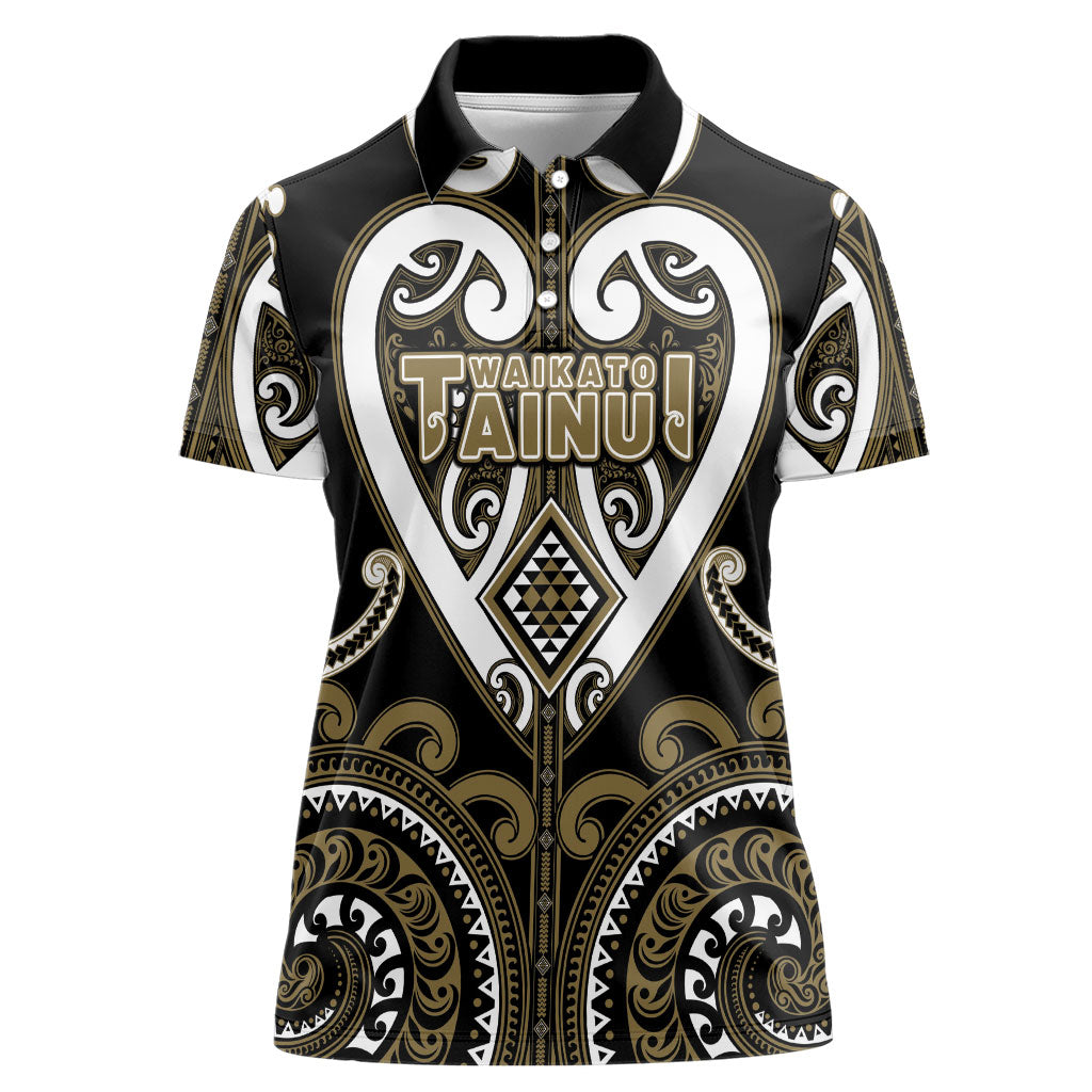 Custom Aotearoa Waikato Tainui Women Polo Shirt Maori Tribal Pattern
