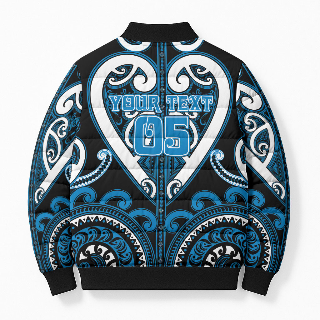 Custom Aotearoa Ngati Kahungunu Bomber Puffer Jacket Maori Tribal Pattern