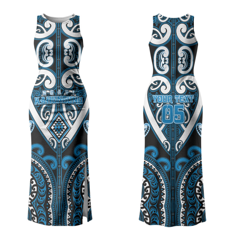 Custom Aotearoa Ngati Kahungunu Couples Matching Tank Maxi Dress and Hawaiian Shirt Maori Tribal Pattern