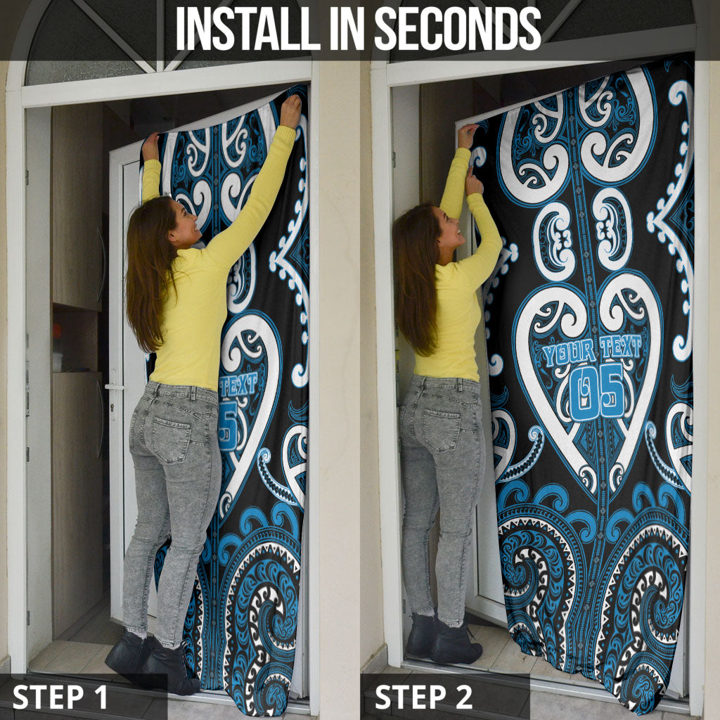 Custom Aotearoa Ngati Kahungunu Door Cover Maori Tribal Pattern