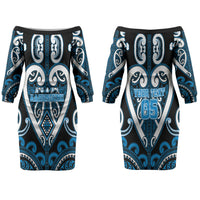 Custom Aotearoa Ngati Kahungunu Family Matching Off The Shoulder Long Sleeve Dress and Hawaiian Shirt Maori Tribal Pattern