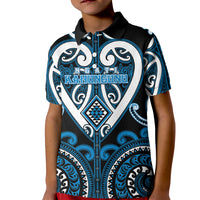 Custom Aotearoa Ngati Kahungunu Kid Polo Shirt Maori Tribal Pattern