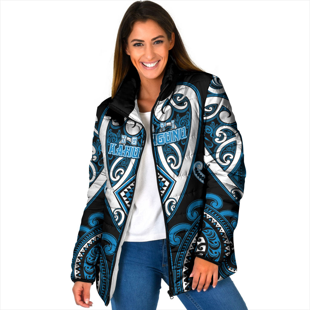 Custom Aotearoa Ngati Kahungunu Padded Jacket Maori Tribal Pattern