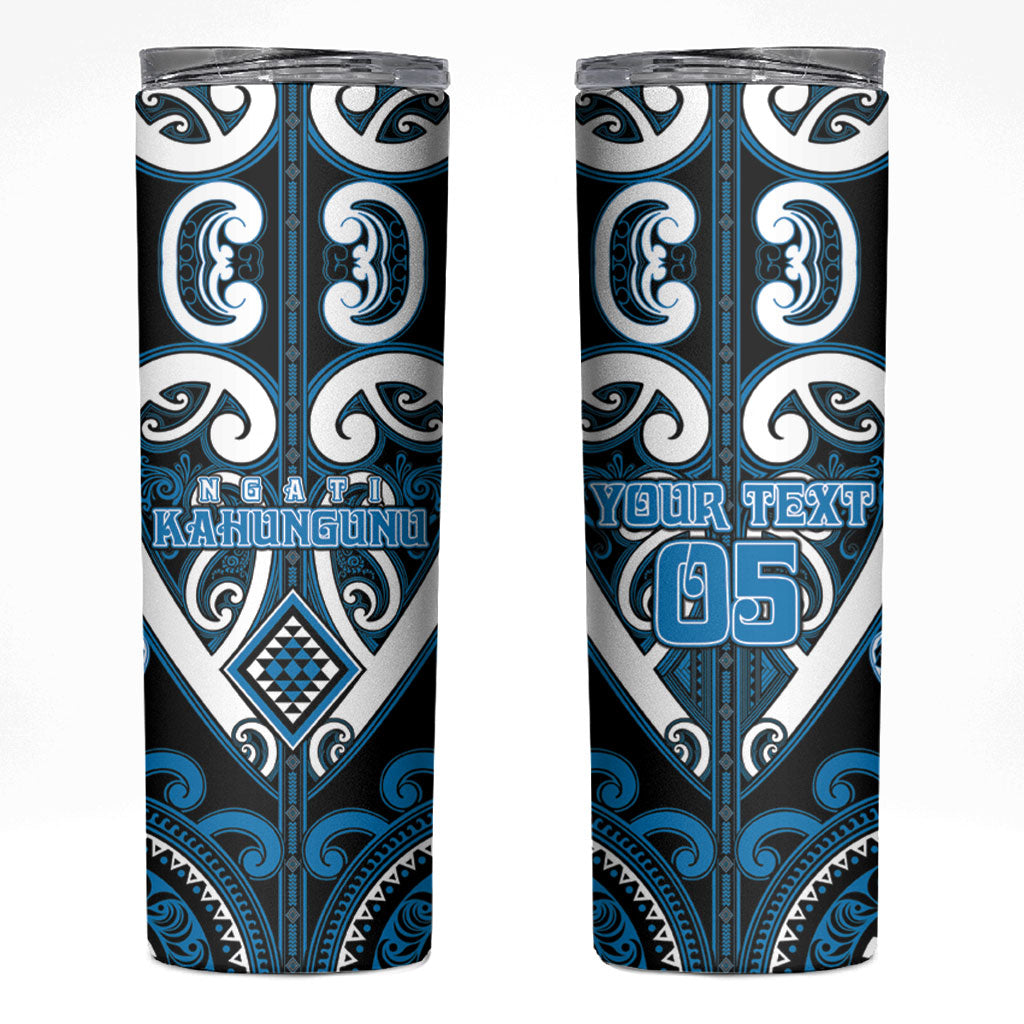 Custom Aotearoa Ngati Kahungunu Skinny Tumbler Maori Tribal Pattern