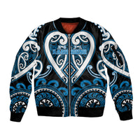 Custom Aotearoa Ngati Kahungunu Sleeve Zip Bomber Jacket Maori Tribal Pattern