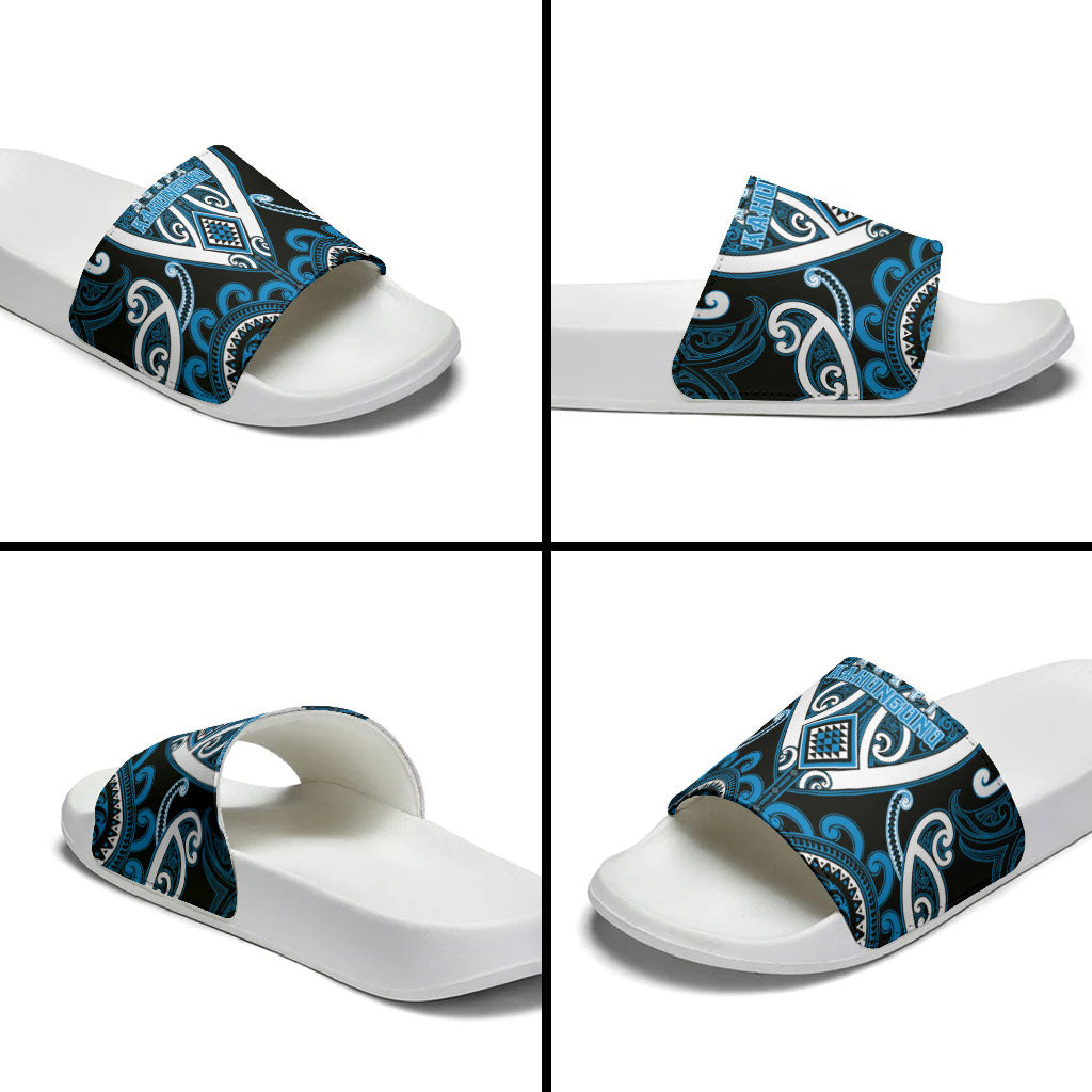 Aotearoa Ngati Kahungunu Slide Sandals Maori Tribal Pattern