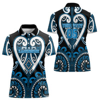 Custom Aotearoa Ngati Kahungunu Women Polo Shirt Maori Tribal Pattern