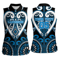 Custom Aotearoa Ngati Kahungunu Women Sleeveless Polo Shirt Maori Tribal Pattern