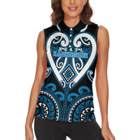 Custom Aotearoa Ngati Kahungunu Women Sleeveless Polo Shirt Maori Tribal Pattern
