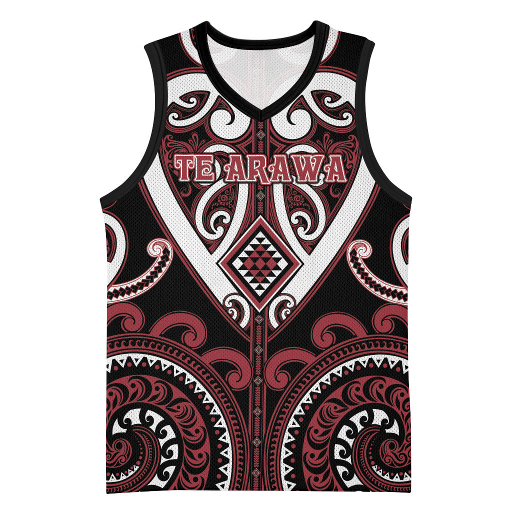 Custom Aotearoa Te Arawa Basketball Jersey Maori Tribal Pattern