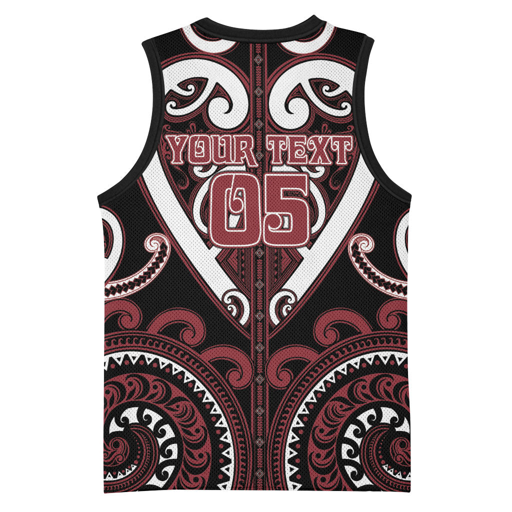 Custom Aotearoa Te Arawa Basketball Jersey Maori Tribal Pattern